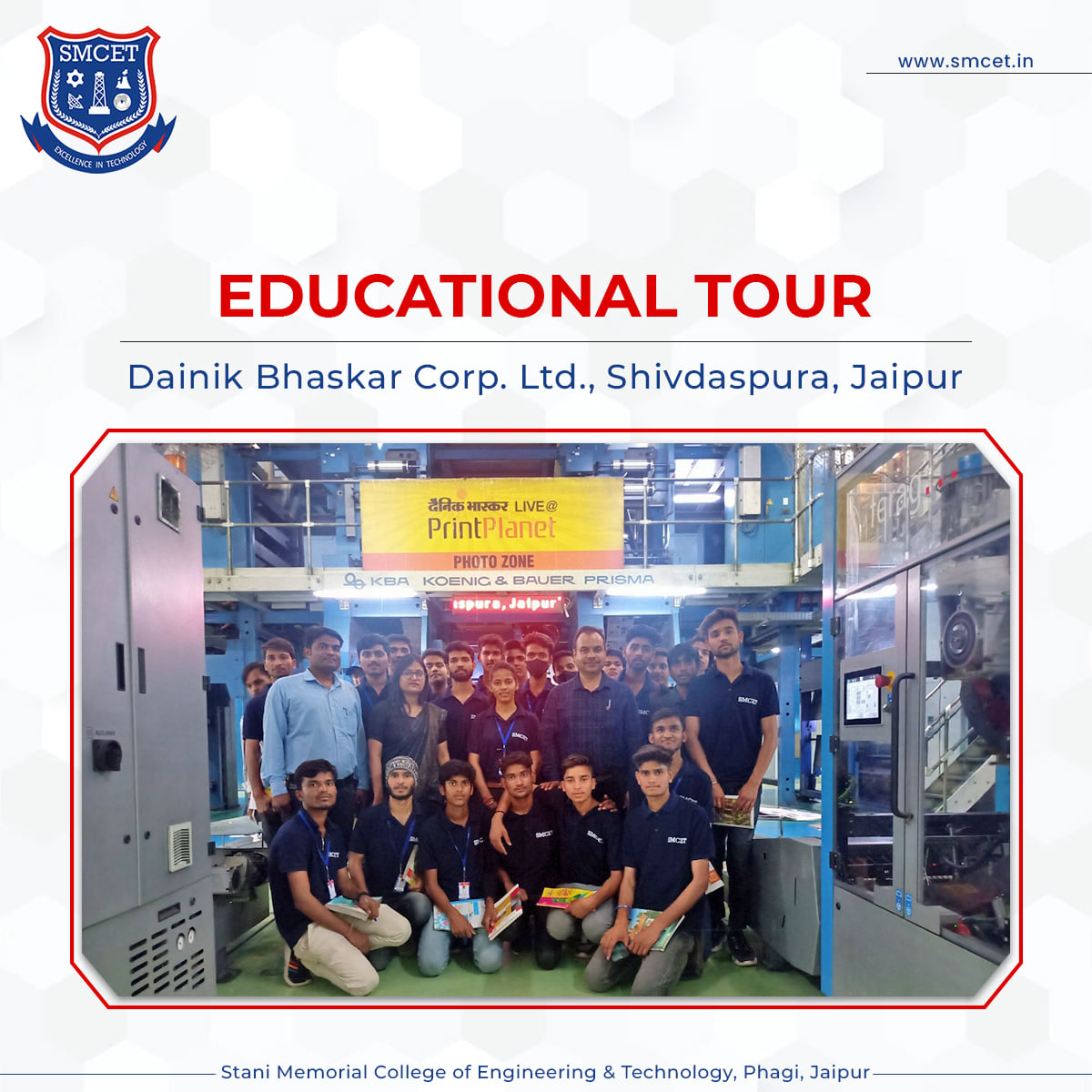 Educational Tour to  DB Corp Ltd., Shivdaspura, Jaipur